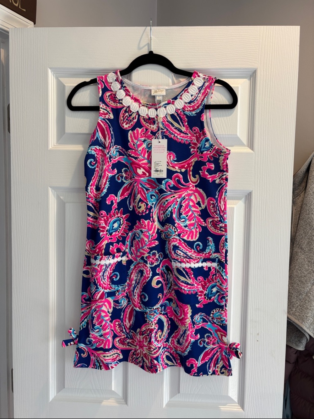 Lilly Pulitzer Navy, Hot Pink & Aqua Paisley Sleeveless Dress